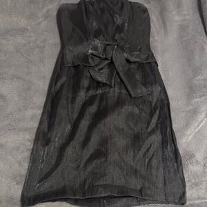 Express Shimmering Black Strapless Dress